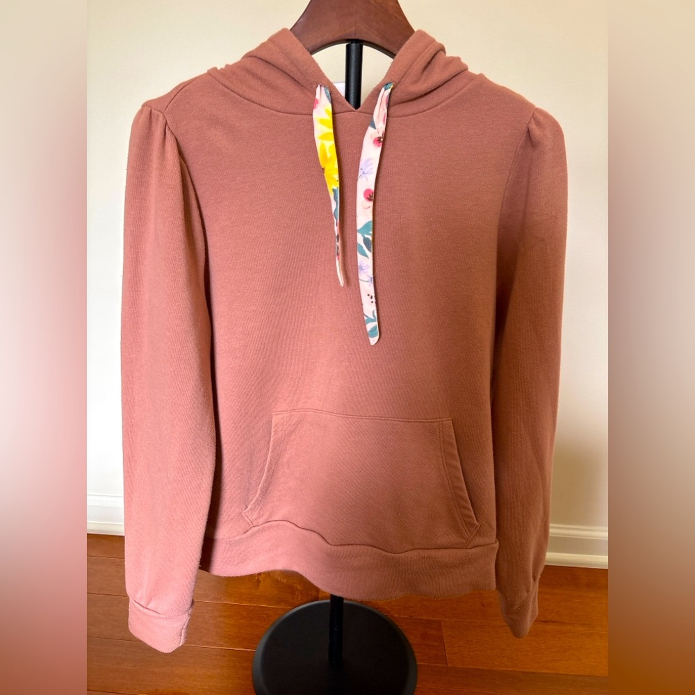 Lauren Conrad Floral Hoodie XS Dusty Rose Pink